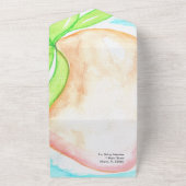 トロピカルマンゴー手描きサマーウェディング オールインワン招待状 (外側)