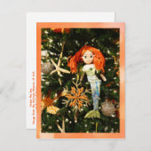 トロピカルマーメイドアンダーザシークリスマスホリデー ポストカード (正面/裏面)