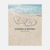 トロピカルミスター&ミセス結婚の贈り物 フリースブランケット (正面)