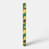 トロピカルミックスフルーツ、花や葉黒の SAMSUNG GALAXYケース (左側面)