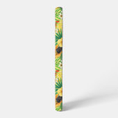 トロピカルミックスフルーツ、花や黄色葉の SAMSUNG GALAXYケース (左側面)