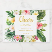 トロピカルミニきらめくワインラベル、ブライダルシャワー スパークリングワインラベル (シングルラベル)