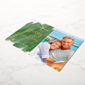 トロピカルミニマリストグリーン&金ゴールド水彩 箔シーズンカード (回転した状態)