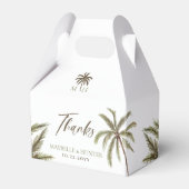 トロピカルミニマルウォーターカラーパームツリーボホ結婚の フェイバーボックス (正面サイド)