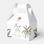 トロピカルミニマルウォーターカラーパームツリーボホ結婚の フェイバーボックス (正面サイド)