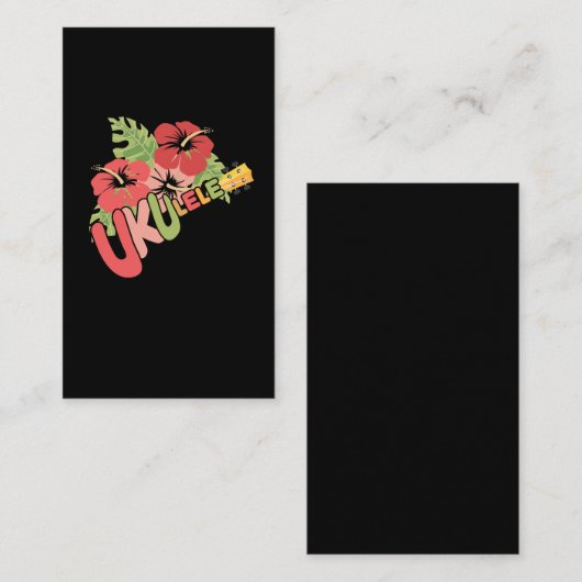 トロピカルミュージックギター楽器ハワイアンウクレレ 名刺 (正面/裏面)