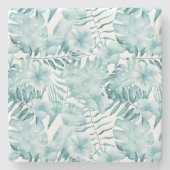 トロピカルミントアクアフラワー ストーンコースター (正面)