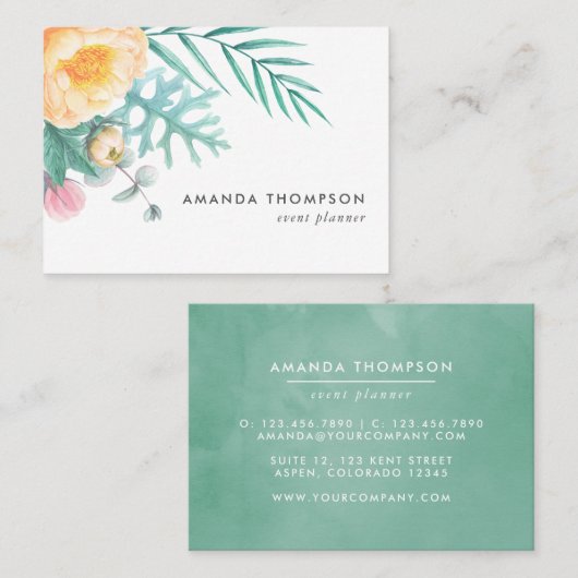 トロピカルミントウォーターフローラ 名刺 (正面/裏面)