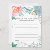 トロピカルミントフローラサマーブライダルシャワーアドバイス 招待状 (正面)