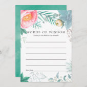 トロピカルミントフローラサマーブライダルシャワーアドバイス 招待状 (正面/裏面)