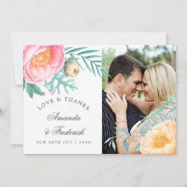 トロピカルミントフローラサマー結婚ズ・サンキュー サンキューカード