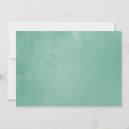 トロピカルミントフローラ夏の結婚式の日付を保存 セーブザデート (裏面)