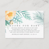 トロピカルミントフローラ赤ちゃんシャワーブックリクエスト エンクロージャーカード (正面)