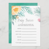 トロピカルミントフローラ赤ちゃんシャワー推理ゲーム 招待状 (正面/裏面)