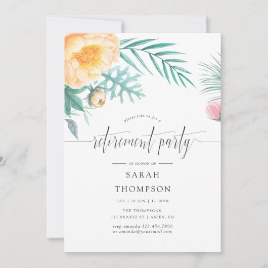 トロピカルミントフローラ退職パーティの招待状 招待状 (正面)