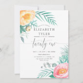 トロピカルミントフローラ21th誕生日パーティー招待状 招待状 (正面)