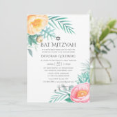トロピカルミント フローラル サマー バット ミッツヴァ 招待状 (スタンド正面)