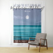 トロピカルムーンライトビーチの写真撮影用背景 タペストリー (インサイチュ)