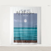 トロピカルムーンレイトビーチの写真撮影用背景 タペストリー (正面)