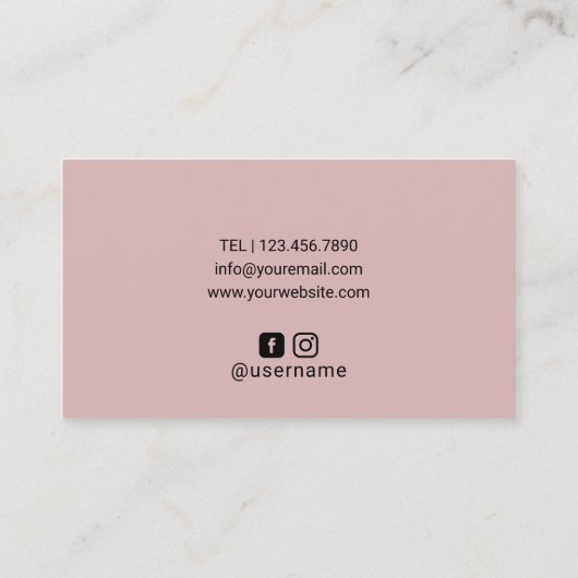 トロピカルメイクアップアーティスト美容師ピンクラッシュ 名刺 (裏面)