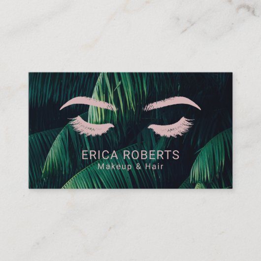 トロピカルメイクアップアーティスト美容師ピンクラッシュ 名刺 (正面)