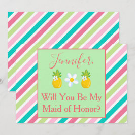 トロピカルメイド・オブ・オーナー（花嫁付き添い人）プロポーズパイナップルテーマ 招待状