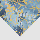 トロピカルメタリックブルーイエローリーフデザイン 薄葉紙 (詳細)