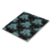 トロピカルメタリックブルー&金ゴールドパーム葉ズサマー タイル (側面)