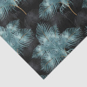トロピカルメタリックブルー&金ゴールドパーム葉ズサマー 薄葉紙 (詳細)