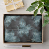 トロピカルメタリックブルー&金ゴールドパーム葉ズサマー 薄葉紙 (ギフト)