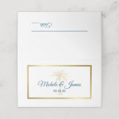 トロピカルメタル金ゴールドパームツリービーチ結婚式 プレイスカード (外部開封)