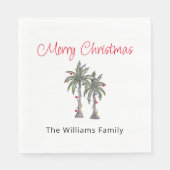 トロピカルメリークリスマスパームツリーズビーチ スタンダードランチョンナプキン (正面)