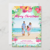 トロピカルメリークリスマス海岸写真 シーズンカード (正面)