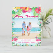 トロピカルメリークリスマス海岸写真 シーズンカード (スタンド正面)