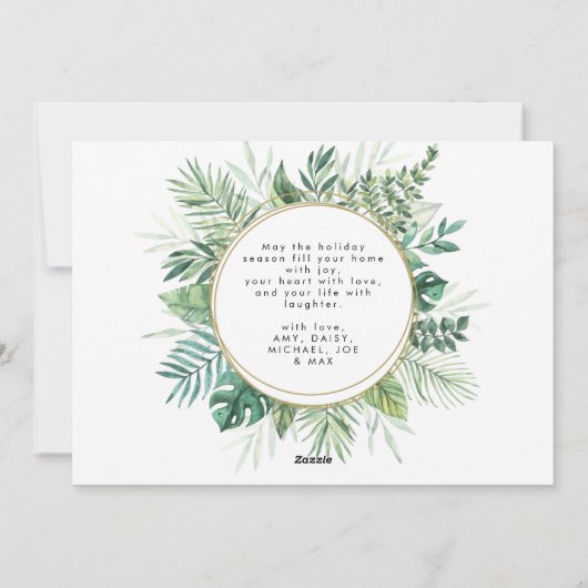 トロピカルメレカリキマカクリスマスフォトコラージュ シーズンカード (裏面)