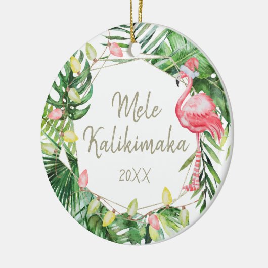 トロピカルメレカリキマカハワイアン写真 セラミックオーナメント (左)