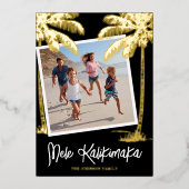 トロピカルメレカリキマカフォトフォイルホリデーカード 箔シーズンカード (正面)