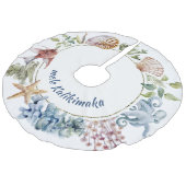 トロピカルメレカリキマカ沿岸テーマクリスマス フェイクリネンツリースカート (アングル)