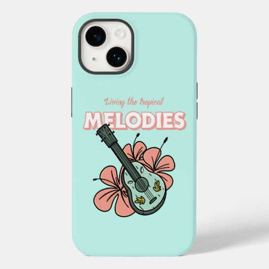 トロピカルメロディーズウクレレフローラアート Case-Mate iPhoneケース (裏面)