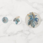 トロピカルモダンな青い葉ジョイ・ピースラブ コンフェッティ (裏面)