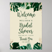 トロピカルモダンをテーマにしたブライダルシャワーウェルカムサイン ポスター (正面)