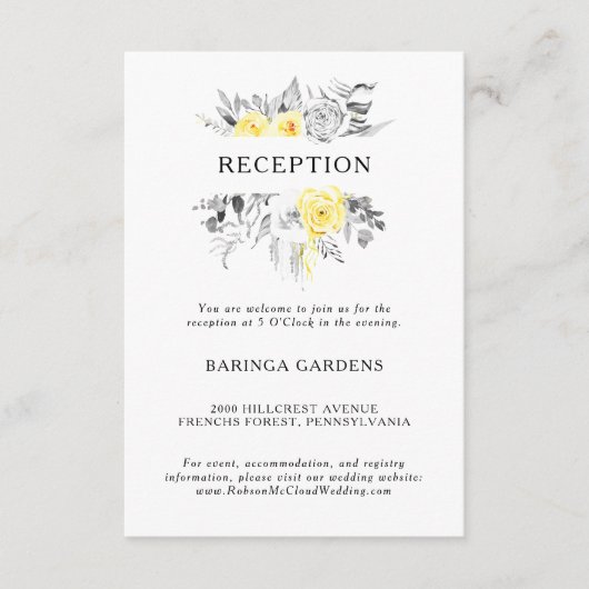 トロピカルモダンウェディングレセプションカード エンクロージャーカード (正面)