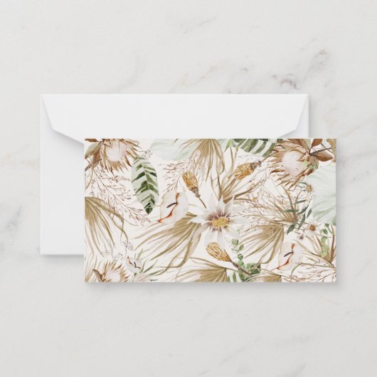 トロピカルモダンエレガントな結婚式RSVPカード ノートカード (裏面)