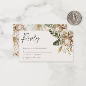 トロピカルモダンエレガントな結婚式RSVPカード ノートカード (正面/裏面インサイチュ)