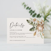 トロピカルモダンエレガントな結婚式RSVPカード 出欠カード (スタンド正面)