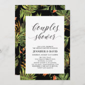 トロピカルモダンカップルウェディングシャワー招待状 招待状 (正面/裏面)