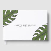 トロピカルモダングリーンパーム葉ベビーシャワー ゲストブック (正面)