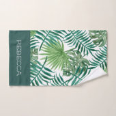 トロピカルモダングリーンモノグラムバスルーム用タオルセット バスタオルセット (ハンドタオル)