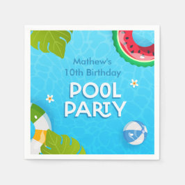 トロピカルモダンサマープールパーティー スタンダードカクテルナプキン