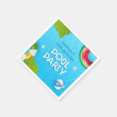 トロピカルモダンサマープールパーティー スタンダードカクテルナプキン (角)